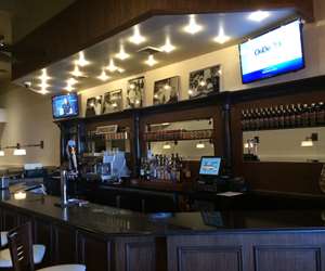 Bar seating with tv's. 